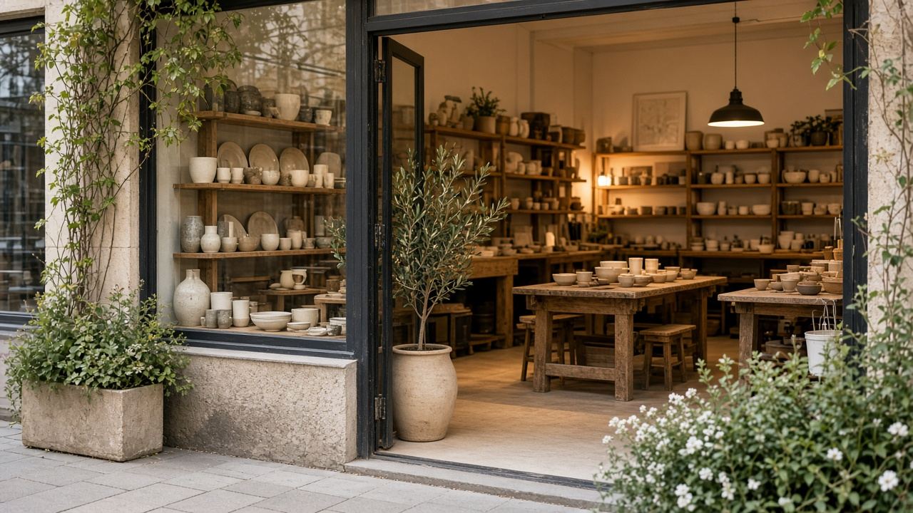 Ceramics studio / workshops / small shop workspace at Magic Canyon House